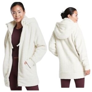 Athleta Tugga Long Line Sherpa Fleece Jacket Size XS MSRP $168